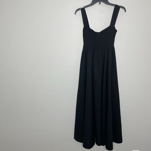 J.CREW Tank Midi Dress Women XXS Poplin Skirt NEW Black A-Line Pockets CA647 - Picture 3 of 16